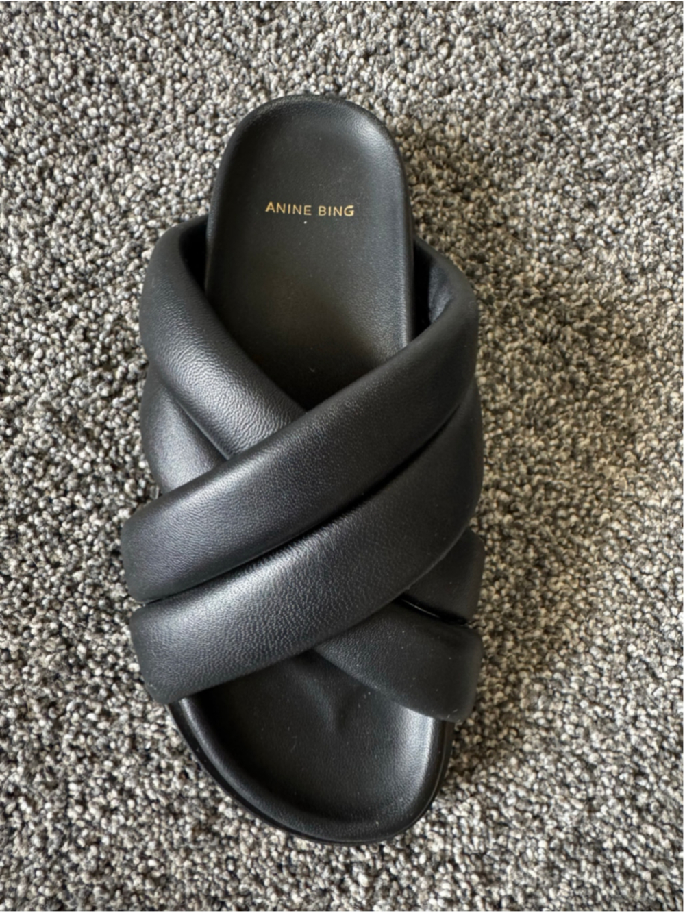 Anine Bing Women's Lizzie Slider Sandals in Black Size 36/6 - Picture 13 of 15